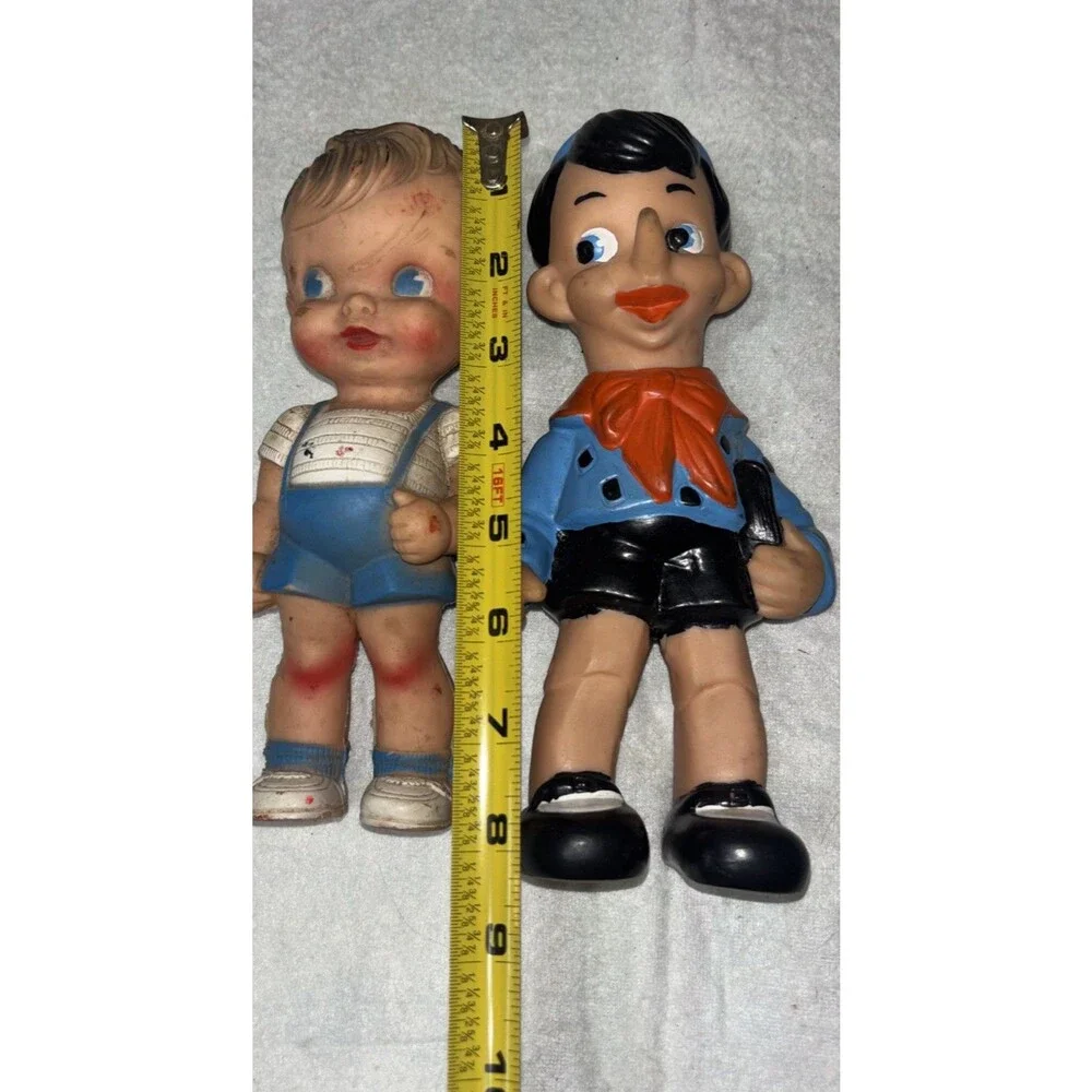 Two Vintage Dolls Pinocchio Disney Ruth Newton Doll Rubber Toy Read. CH